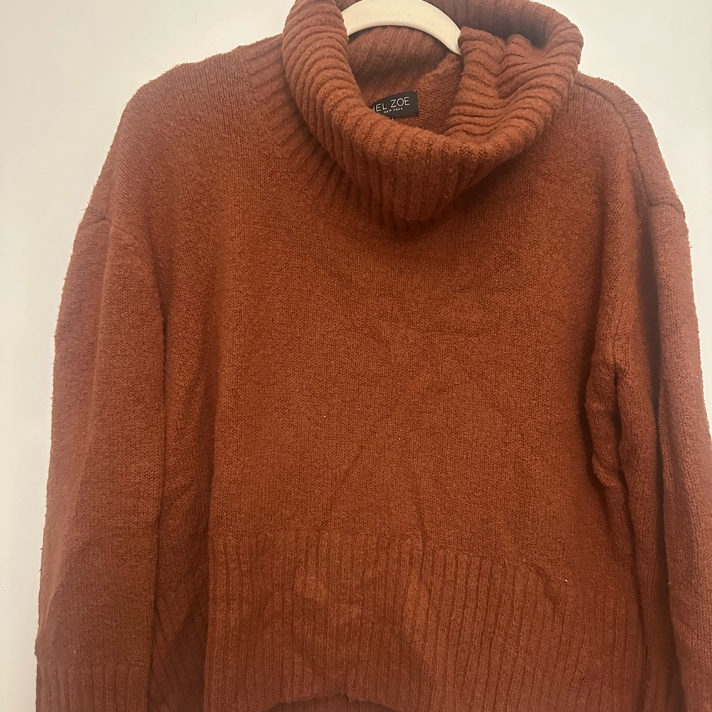 Rachel Zoe Women's Cowl Neck Sweater in Warm Rust